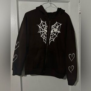 Spider Heart Zip Up